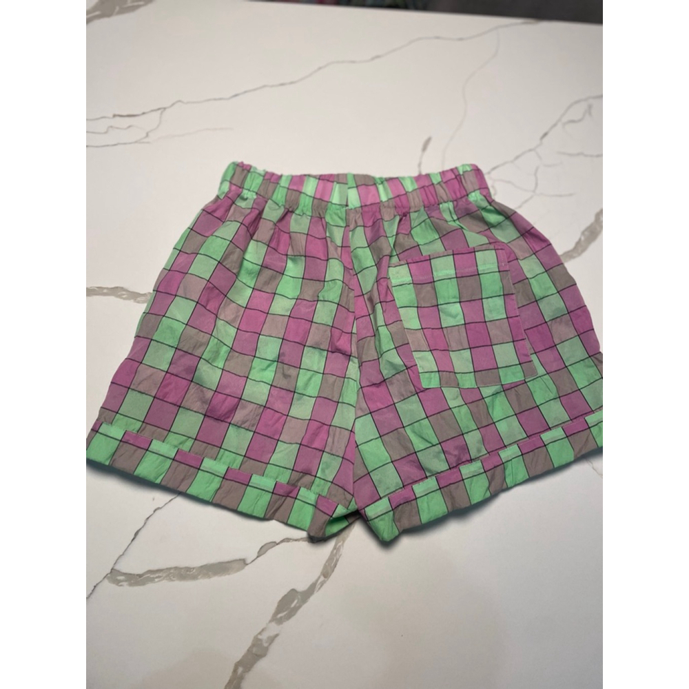 Free People Linus Plaid Short Set S Tie Front Top Festival Boho Colourful - Picture 6 of 10